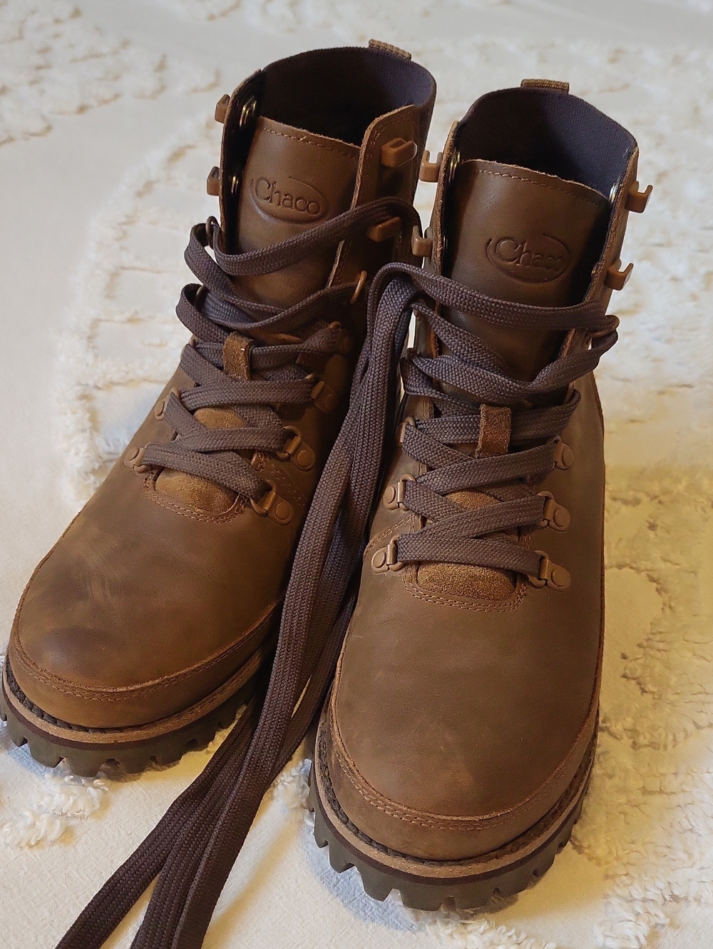 Chaco Fields Lace-Up Brown Leather Boots WO's Size 8.5